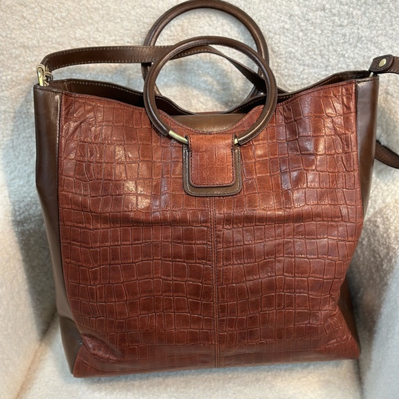 HOBO - Heidi Tote Bag Purse Leather Straps Brandy Classic NWT - Picture 3 of 13